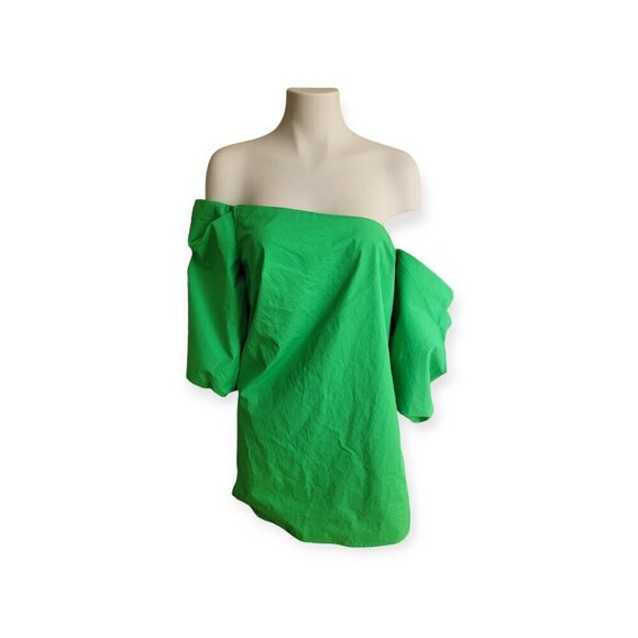 Anthropologie Green Puff Sleeve Cocktail Dress by Mare Mare - Picture 4 of 12